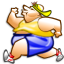 Maillot jaune et short bleu
